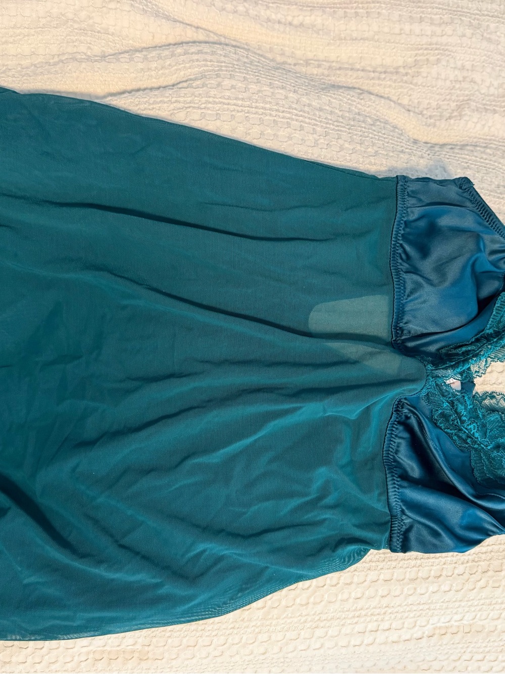 Auden Teal Lace-Detail Slip Chemise